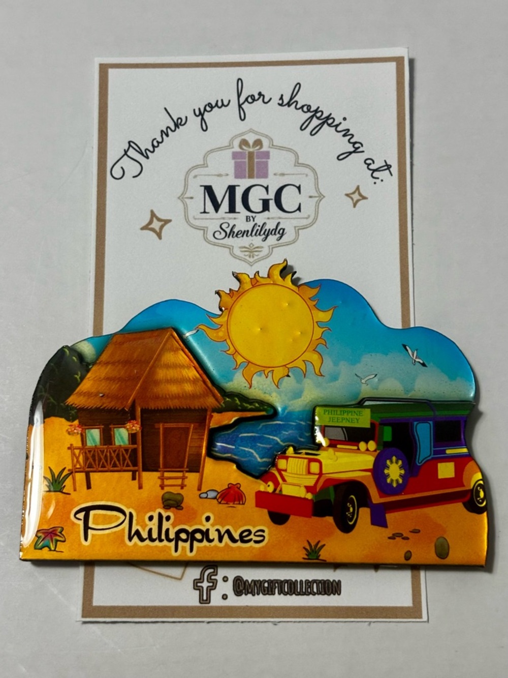 Philippines Souvenir Magnet - Colorful Jeepney & Beach Scene